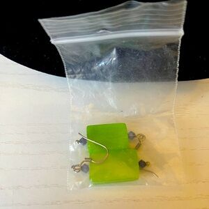 Lime Square Earrings